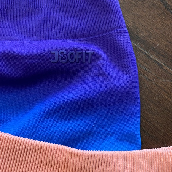 J80fit Scrunch Booty Gradient Biker Shorts  Ombré compression set of 3 size L - Picture 4 of 6